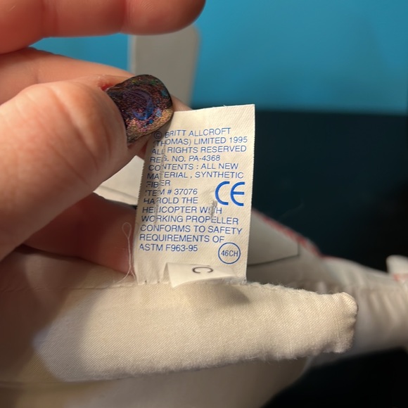 Vintage 1995 Applause Thomas The Tank Engine Harold the Helicopter Plush Toy - Picture 5 of 6